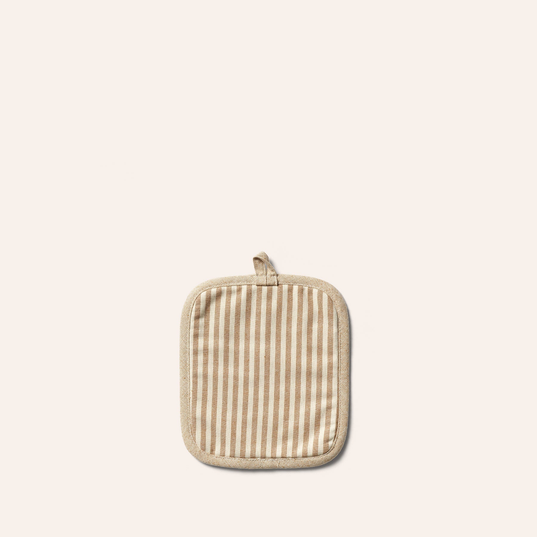 Organic Cotton Ticking Stripe Potholder in Cafe