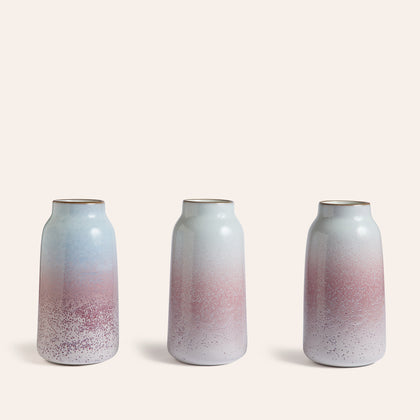 Tall Vase in Opaque White / Cranberry / Frost