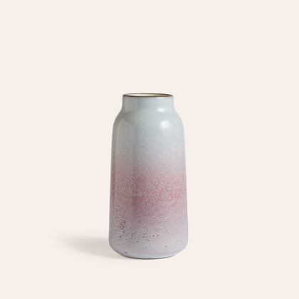 Tall Vase in Opaque White / Cranberry / Frost