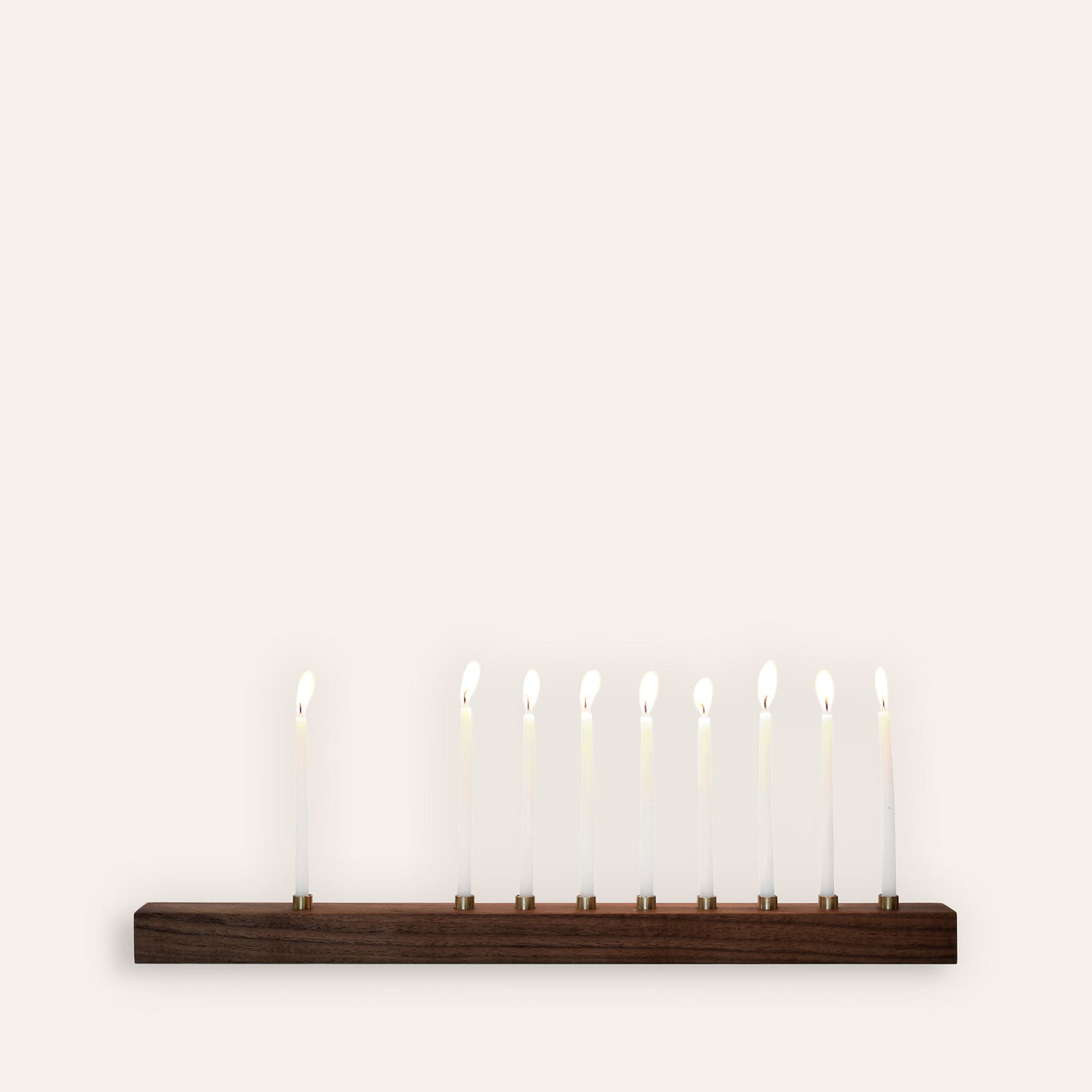 Walnut and Bronze Menorah