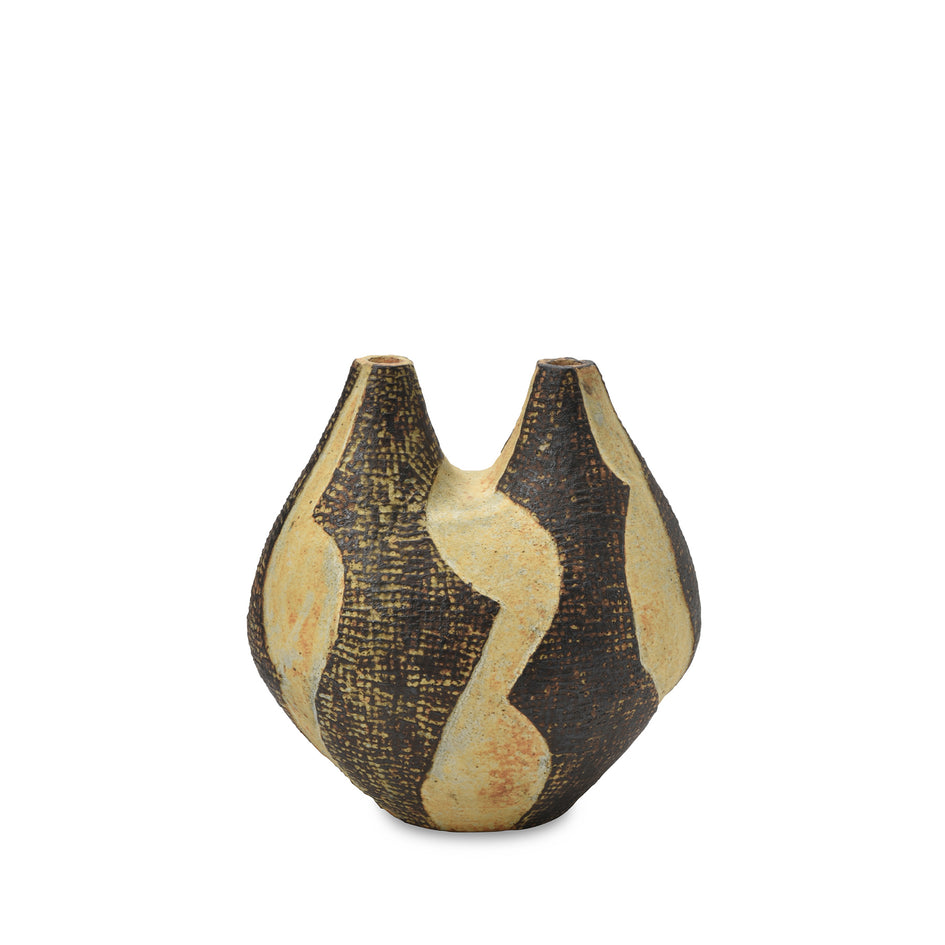 #3 Block Print Double Neck Vessel Image 1