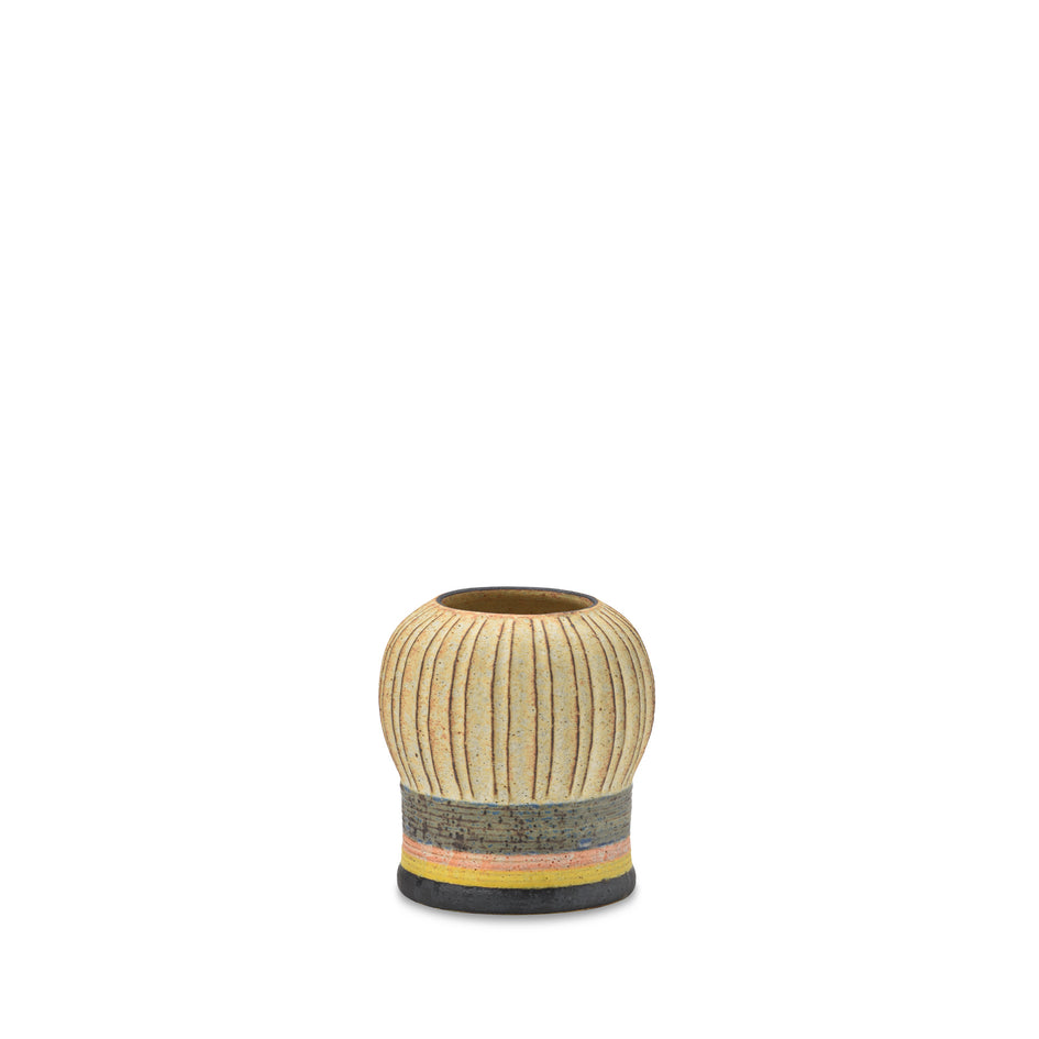 #83 Small Kokeshi Vessel with Horizontal Stripes Image 1