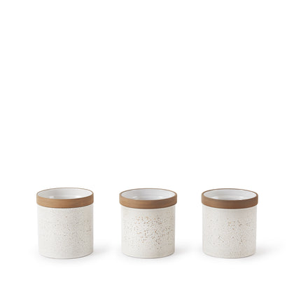 Utensil Crock in Opaque White and Matte Brown