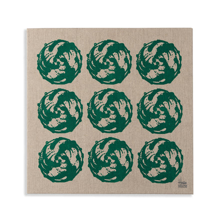 Vintage Tile Stretched Canvas Print in Emerald