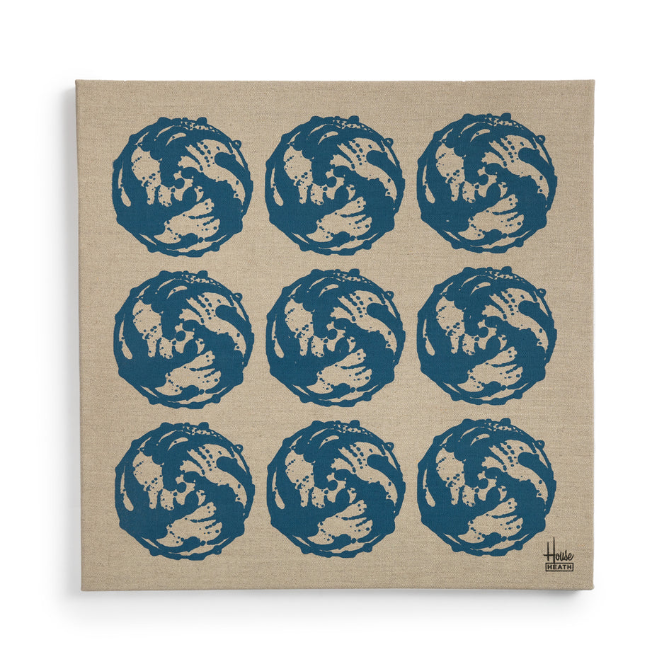 Linen Screen Print in Blue Image 1