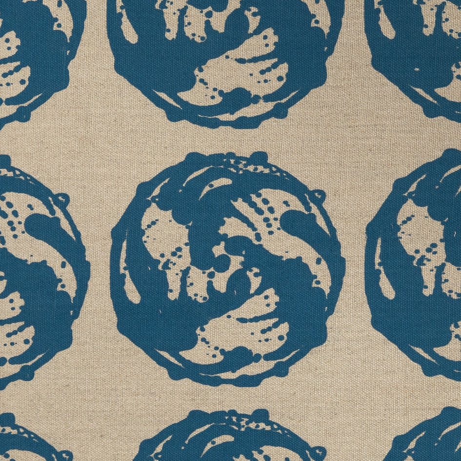 Linen Screen Print in Blue Image 2