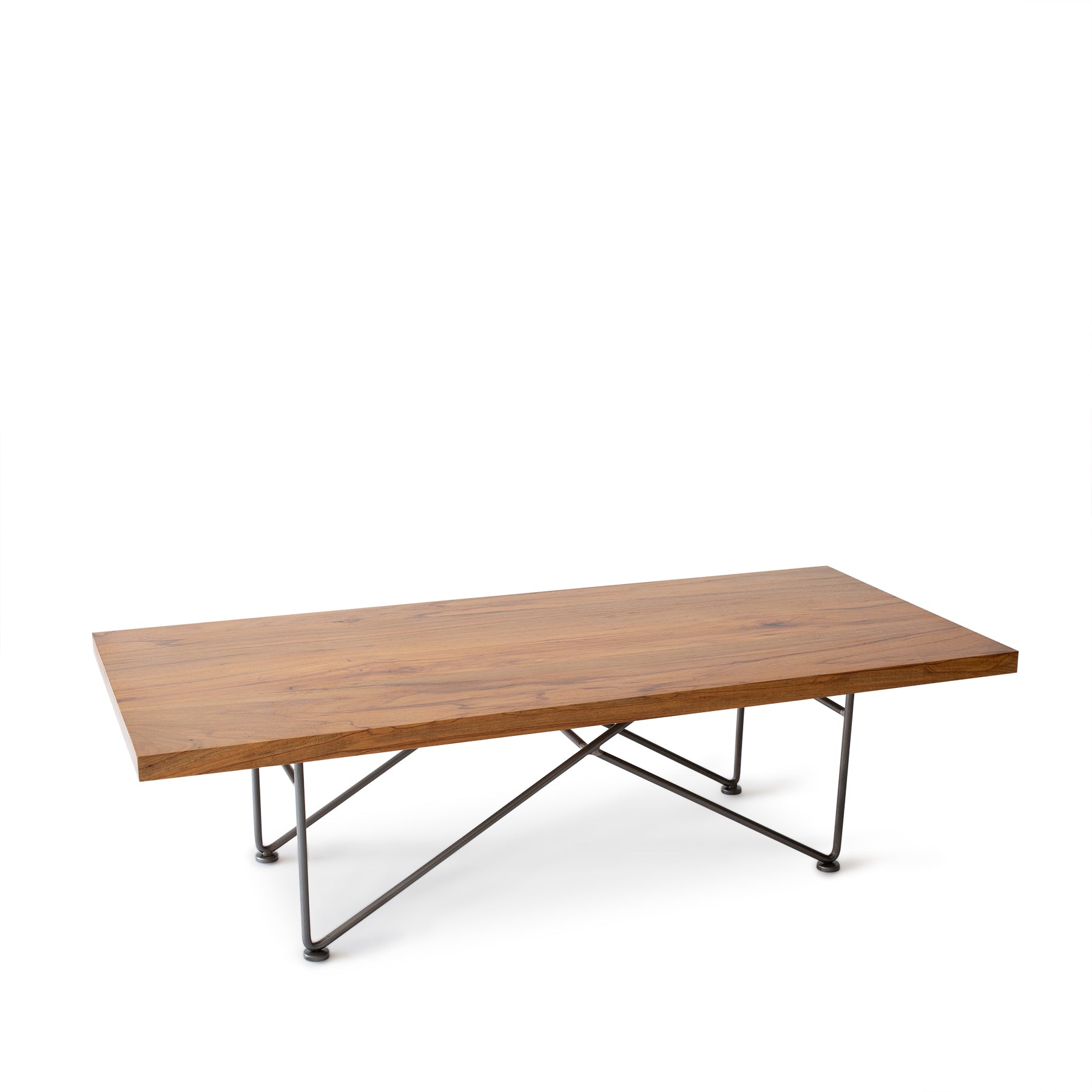 Texas Pecan Coffee Table with Natural Steel Base Zoom Image 1