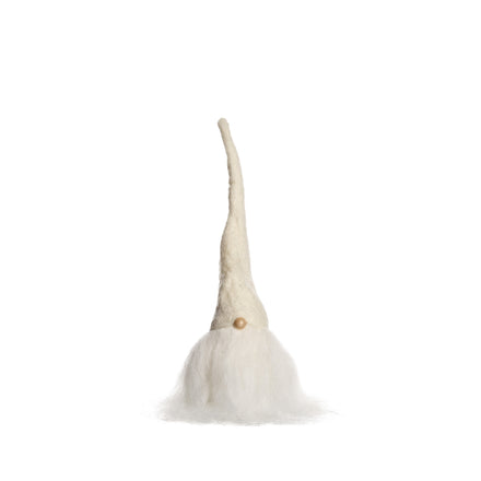 12" Gnome with Wood Base and White Cap