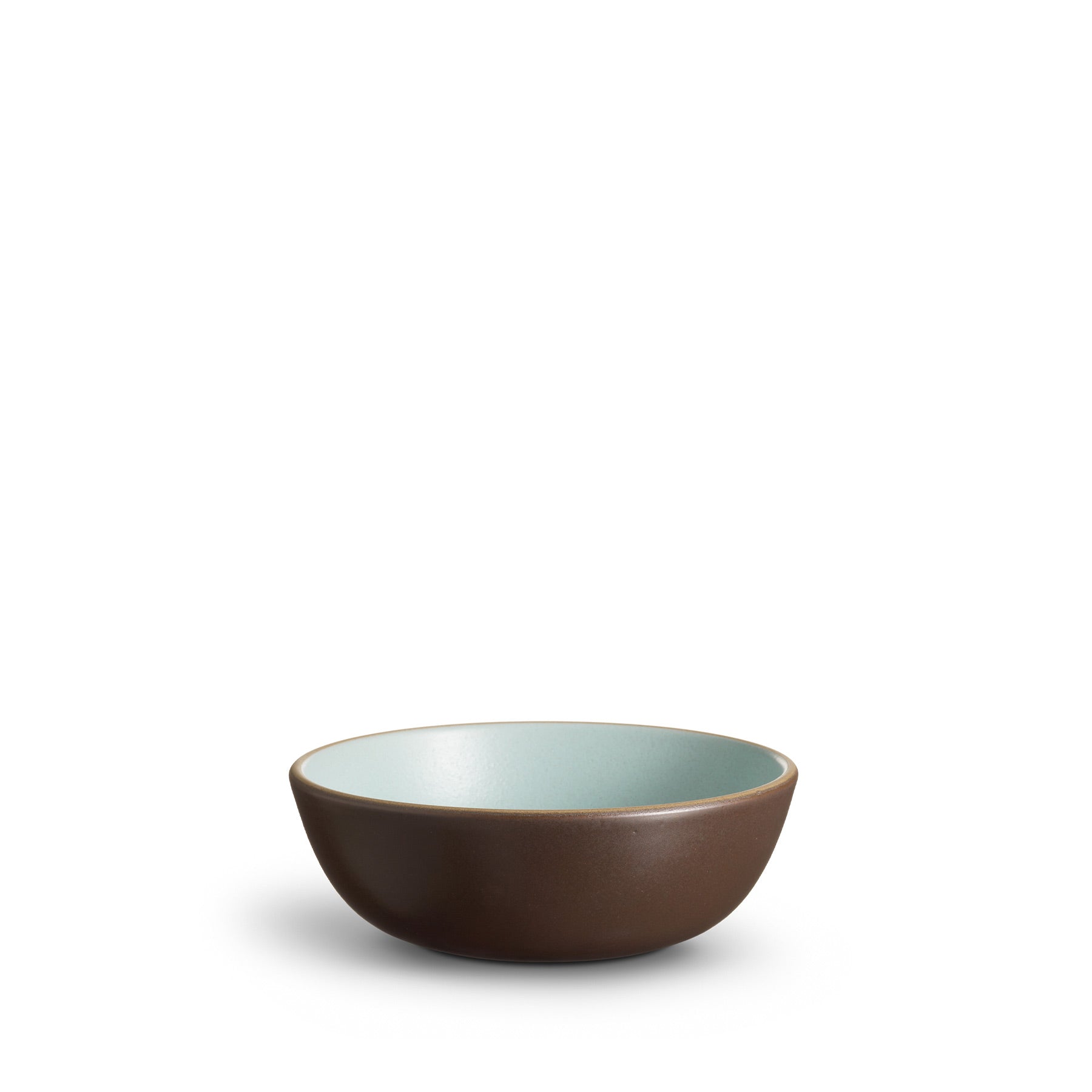 Cereal Bowl in Aqua / Chocolate Brown Zoom Image 1