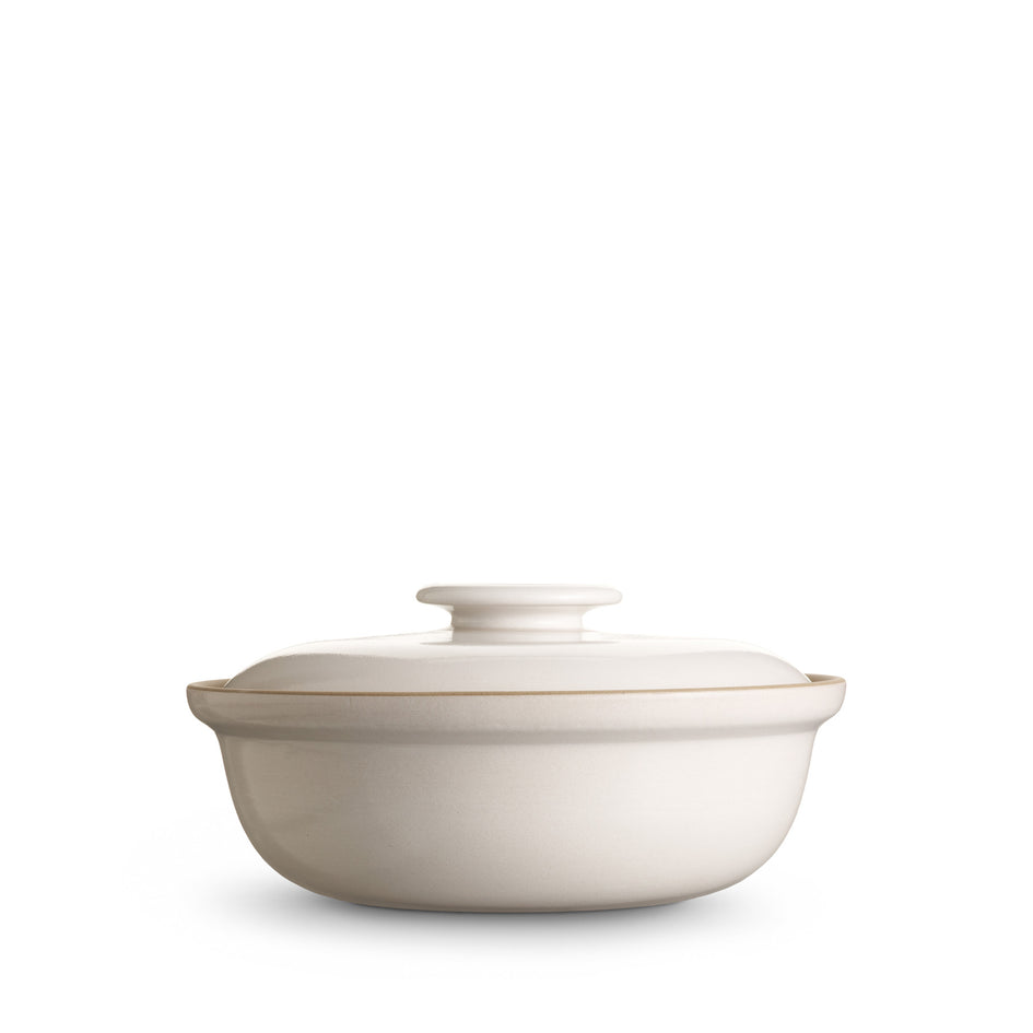 Large Covered Serving Dish in Opaque White Image 1