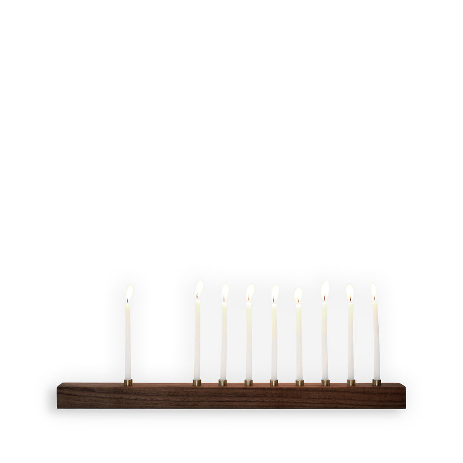 Walnut and Bronze Menorah Image 1